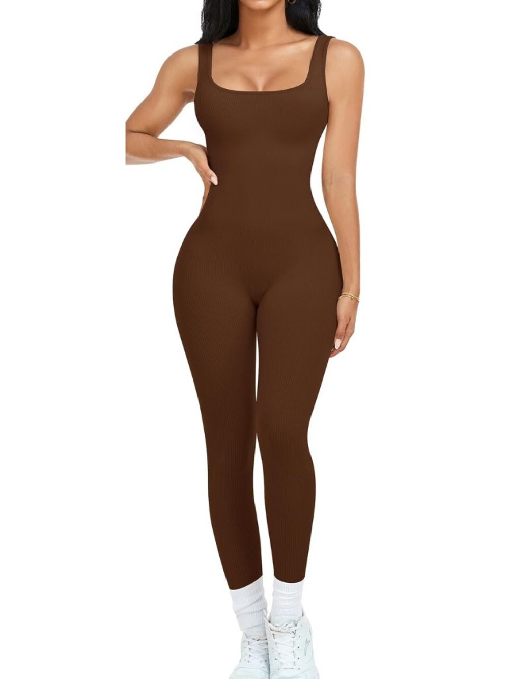 Womens Workout Rompers Jumpsuits Seamless Ribbed Yoga Gym One Piece Sleeveless